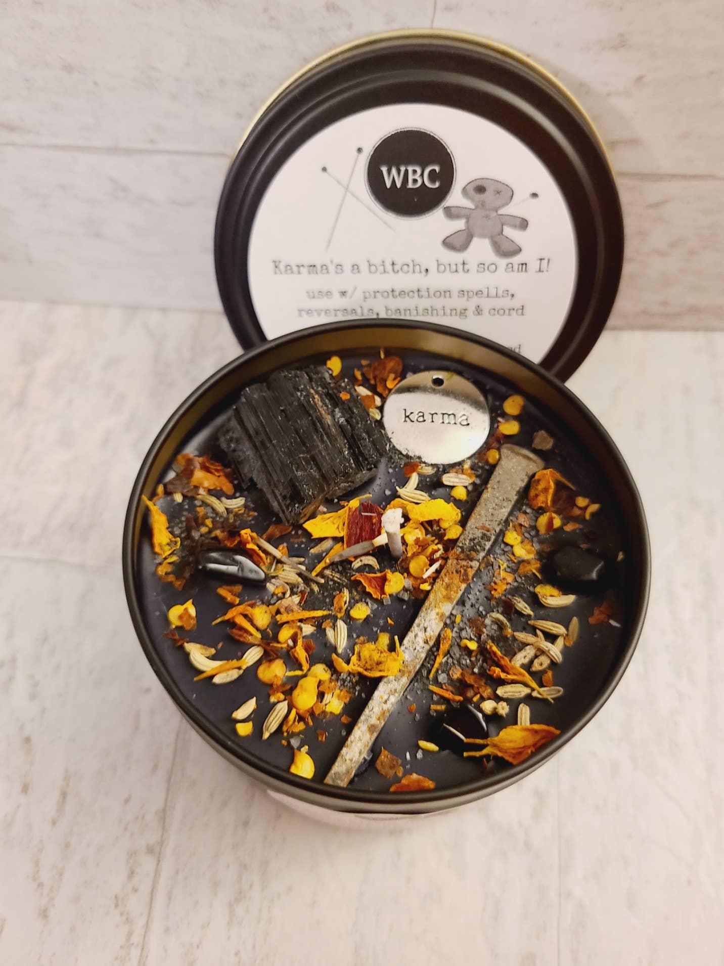 Karma's a B*tch, but So Am I, 8oz Tin, Ritual Soy Intention