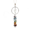 PENDANT - CHAKRA TUMBLED STONES WITH CRYSTAL QUARTZ POIN