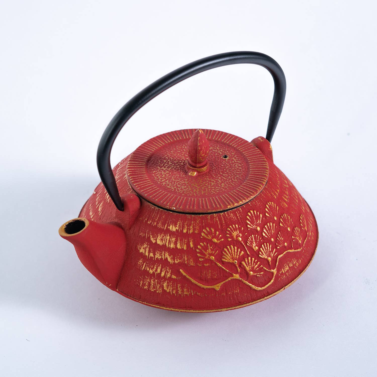 Red Ginko Design 28oz Cast Iron Tea Pot (1/8)