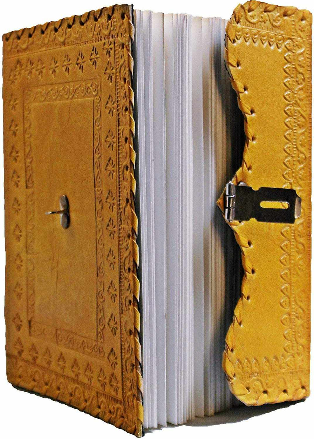 Leather Journal for Men and Women Leather Diary to Write Poems,Sketchbook, Record Keeping Notebook Personal Memoir with Lock and Key - Unlined 7 Inches