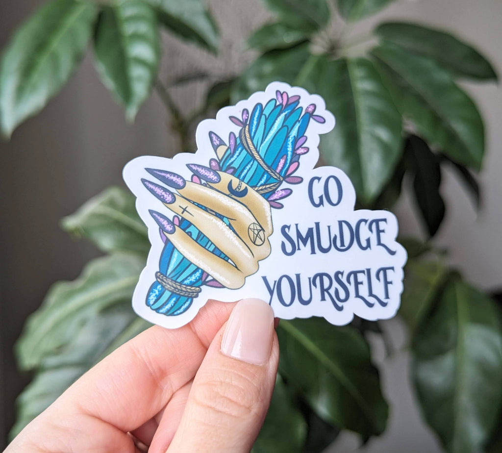 Go smudge yourself, snarky witchy vinyl stickers