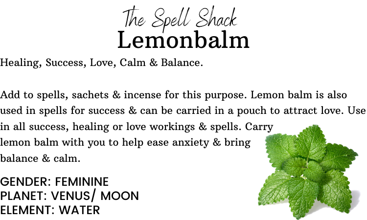 Witchuals - Rituals & Spellwork Apothecary - Lemon Balm