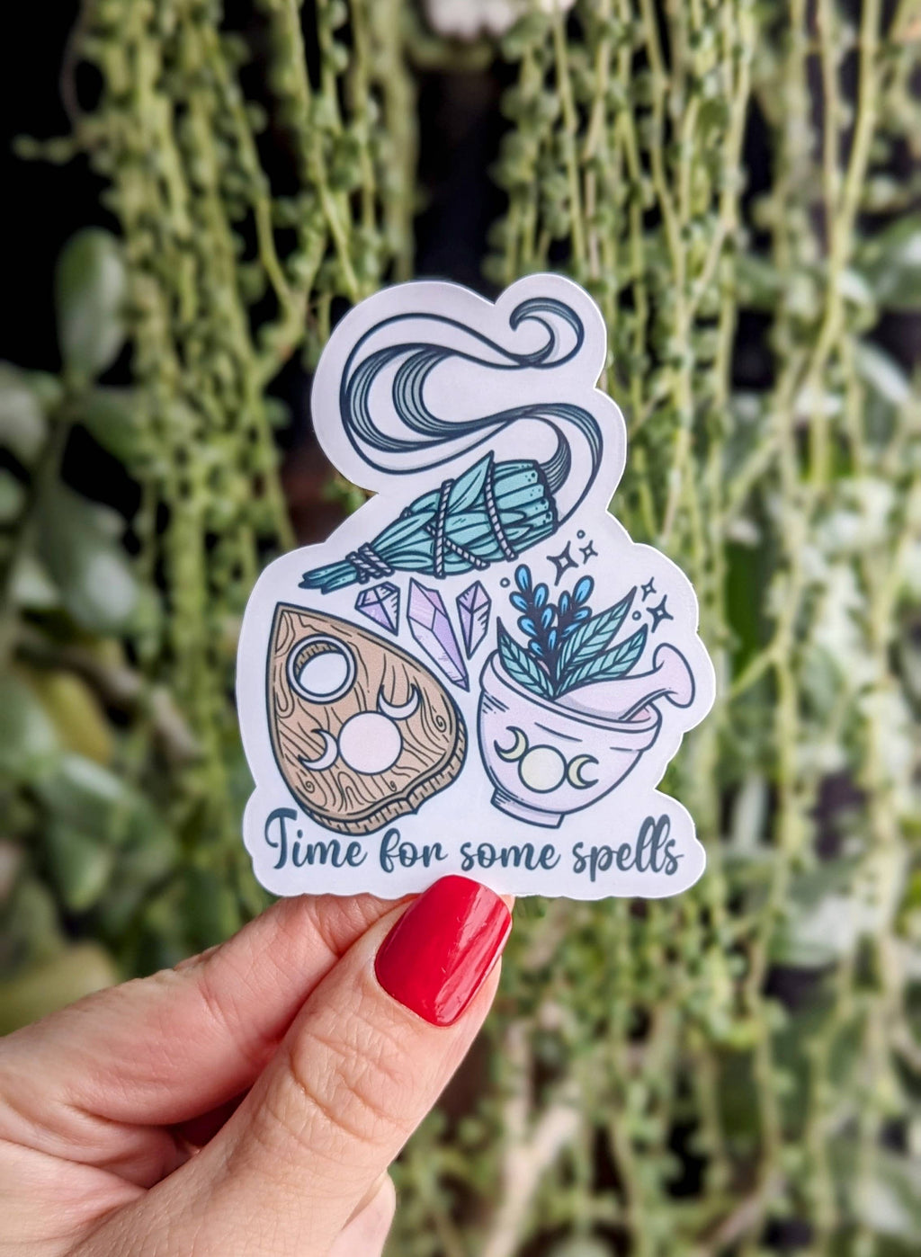 Time for some spells vinyl sticker, witchy sticker