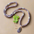 Amethyst Mala Bead Necklace With Pendant – Calmness and Chakra Balance