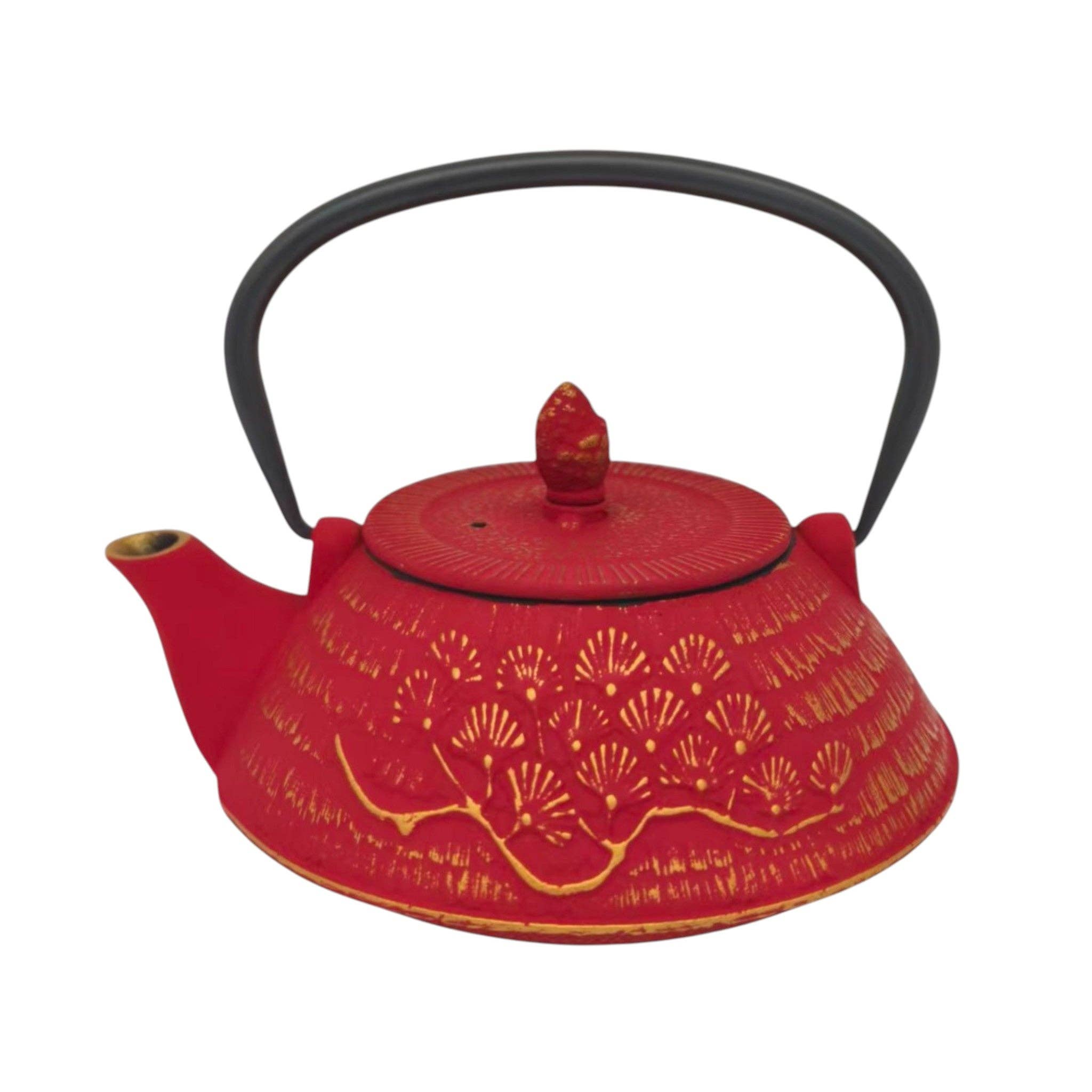 Red Ginko Design 28oz Cast Iron Tea Pot (1/8)