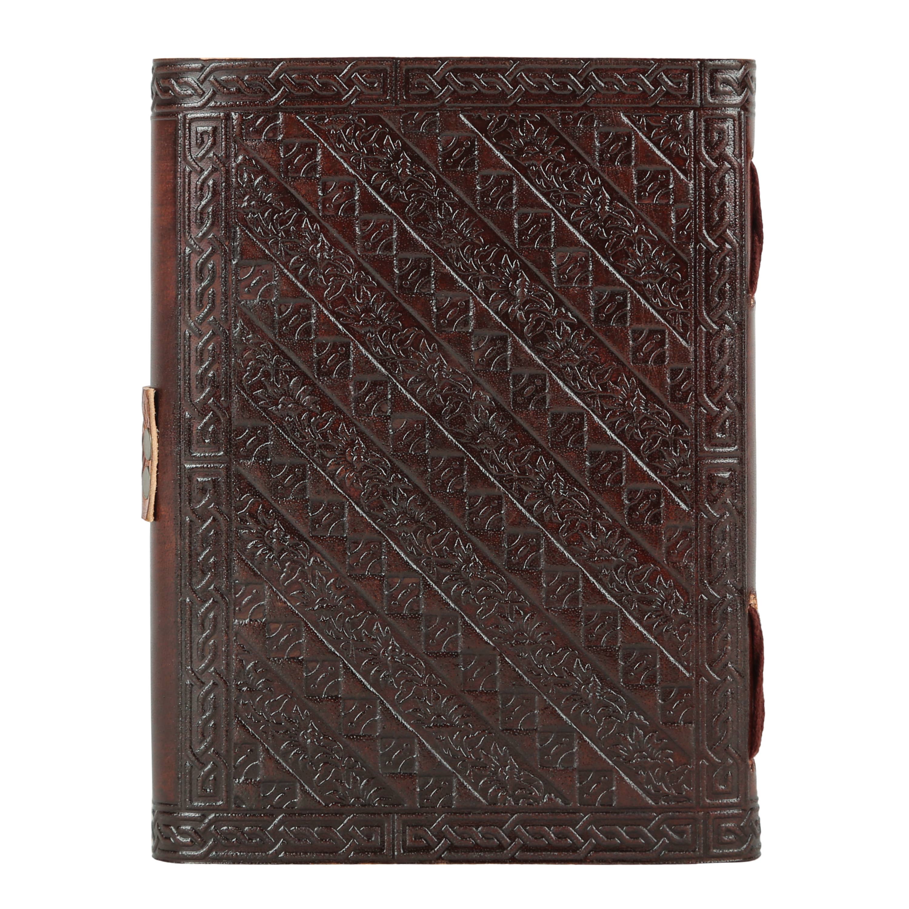 Tree of Life with Wolves Vintage Book of Shadows Handmade Leather Journal Diary Hocus Pocus Notebook Seven Chakra Gift for Men Women Him Her With Leather Bound 7X5 Inches
