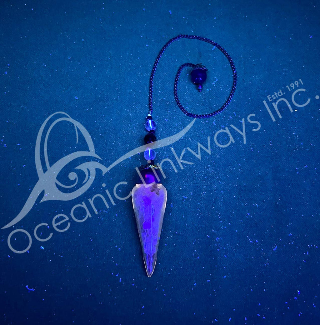 Pendulum - GLASS TEARDROP FLUORITE CHIPS STONES BEADED C