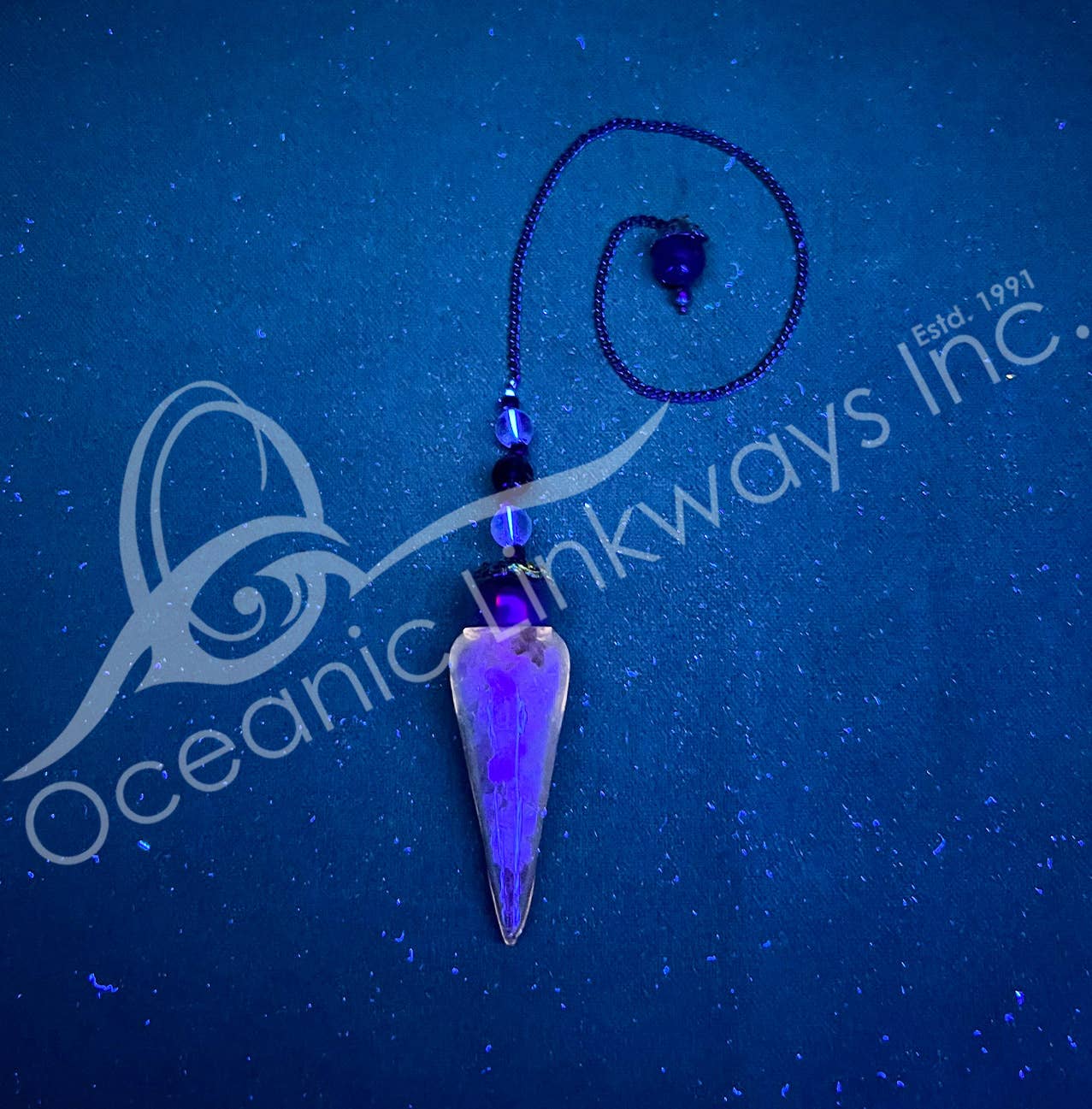 Pendulum - GLASS TEARDROP FLUORITE CHIPS STONES BEADED C