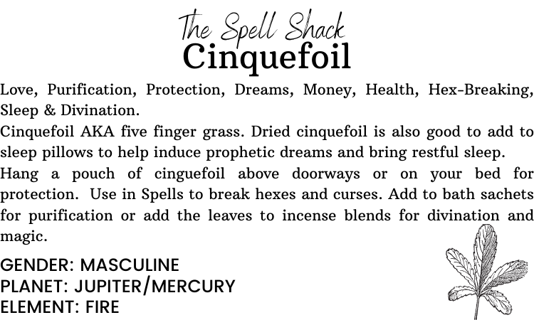 Witchuals - Rituals & Spellwork Apothecary - Cinquefoil