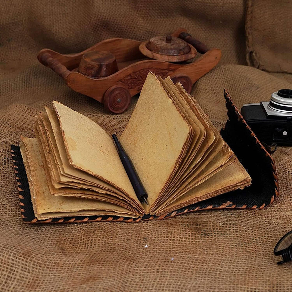 Hocus Pocus Book of Spells Leather Journal Deckle Edge Paper Grimoire Journal Third Eye Vintage Book of Shadows Seven Chakra Antique Spell Book Lock Clasp Notebook Witch
