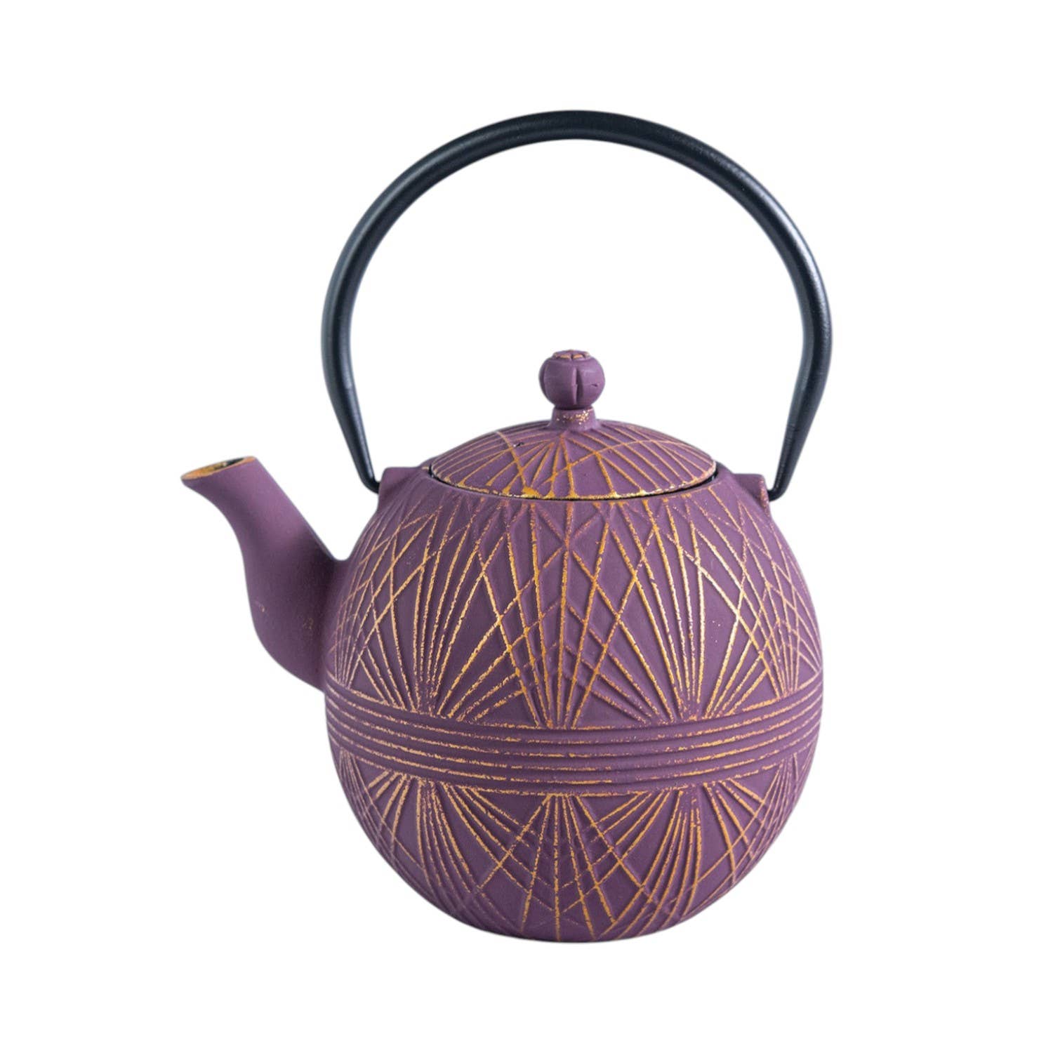 Purple Yarm Design 28oz Cast Iron Tea Pot (1/8)