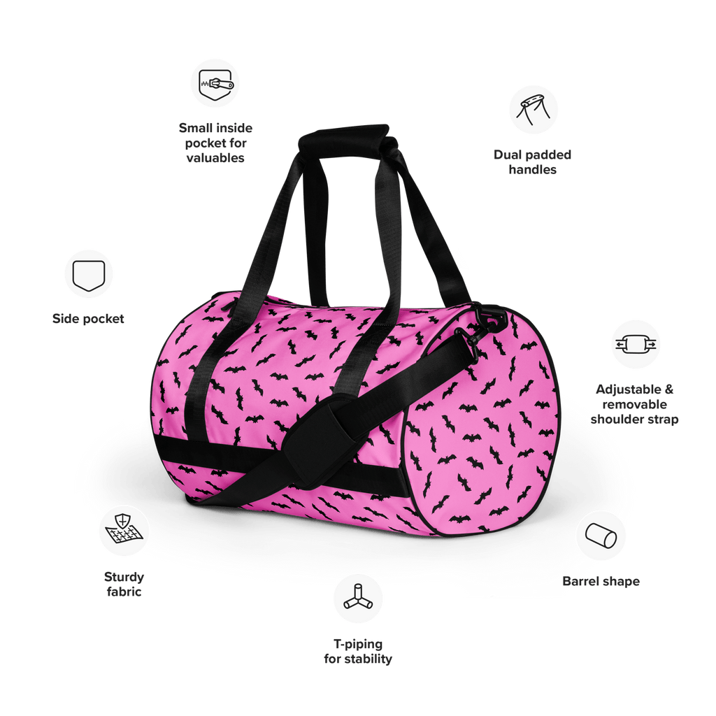 Pink Bats Gym Bag