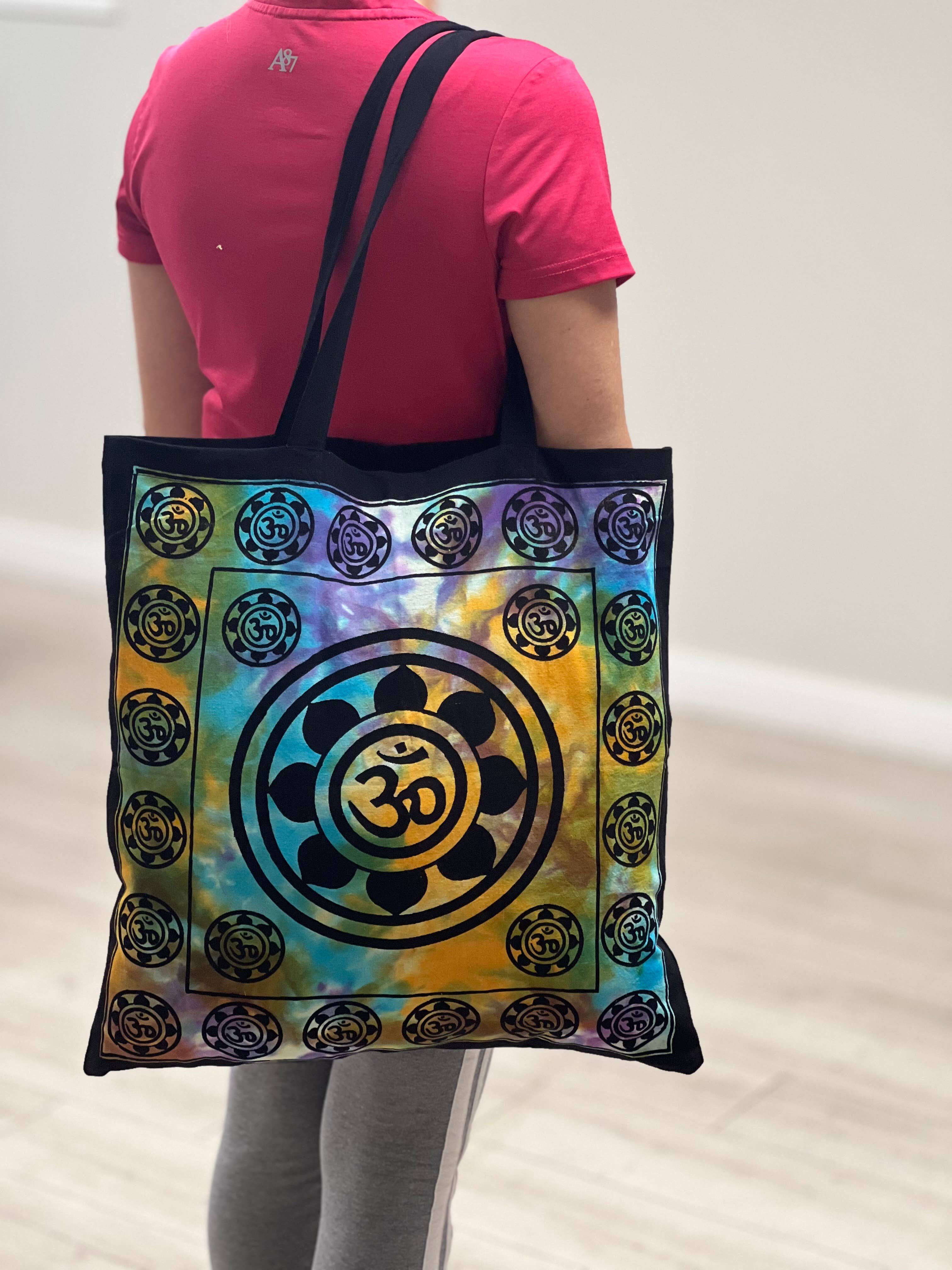 Tie Dye Cotton Tote Bag OM 18"x18"