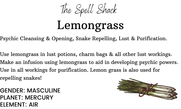 Witchuals - Rituals & Spellwork Apothecary - Lemongrass