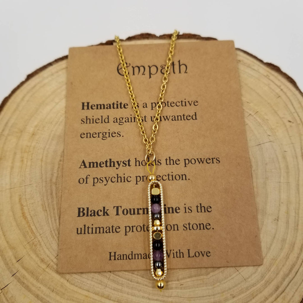 Natural Stone Wishing Bead Gift Necklace with Card