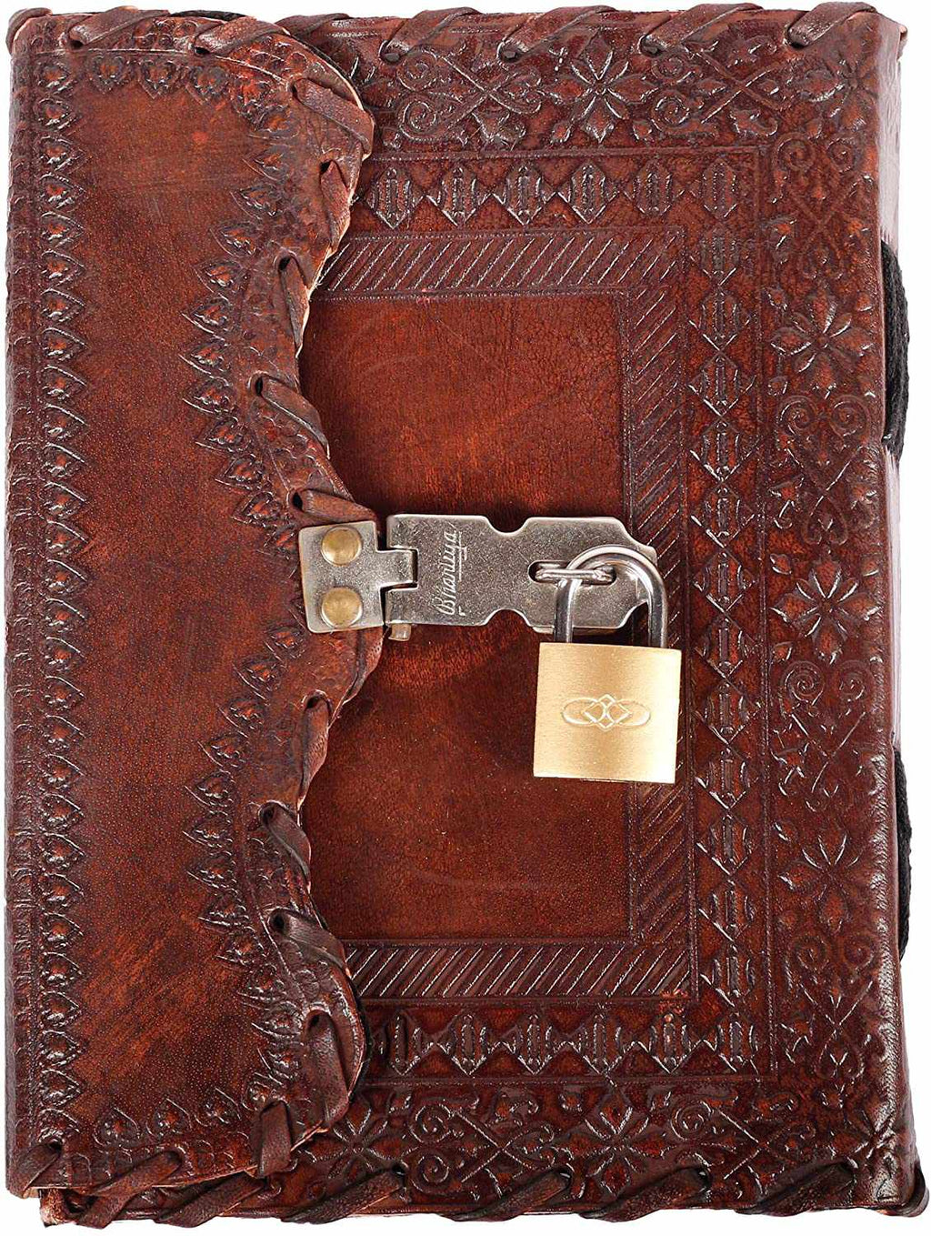 Leather Journal for Men and Women Leather Diary to Write Poems,Sketchbook, Record Keeping Notebook Personal Memoir with Lock and Key - Unlined 7 Inches
