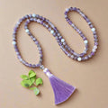 Amethyst Mala Bead Necklace With Tassel – Calmness
