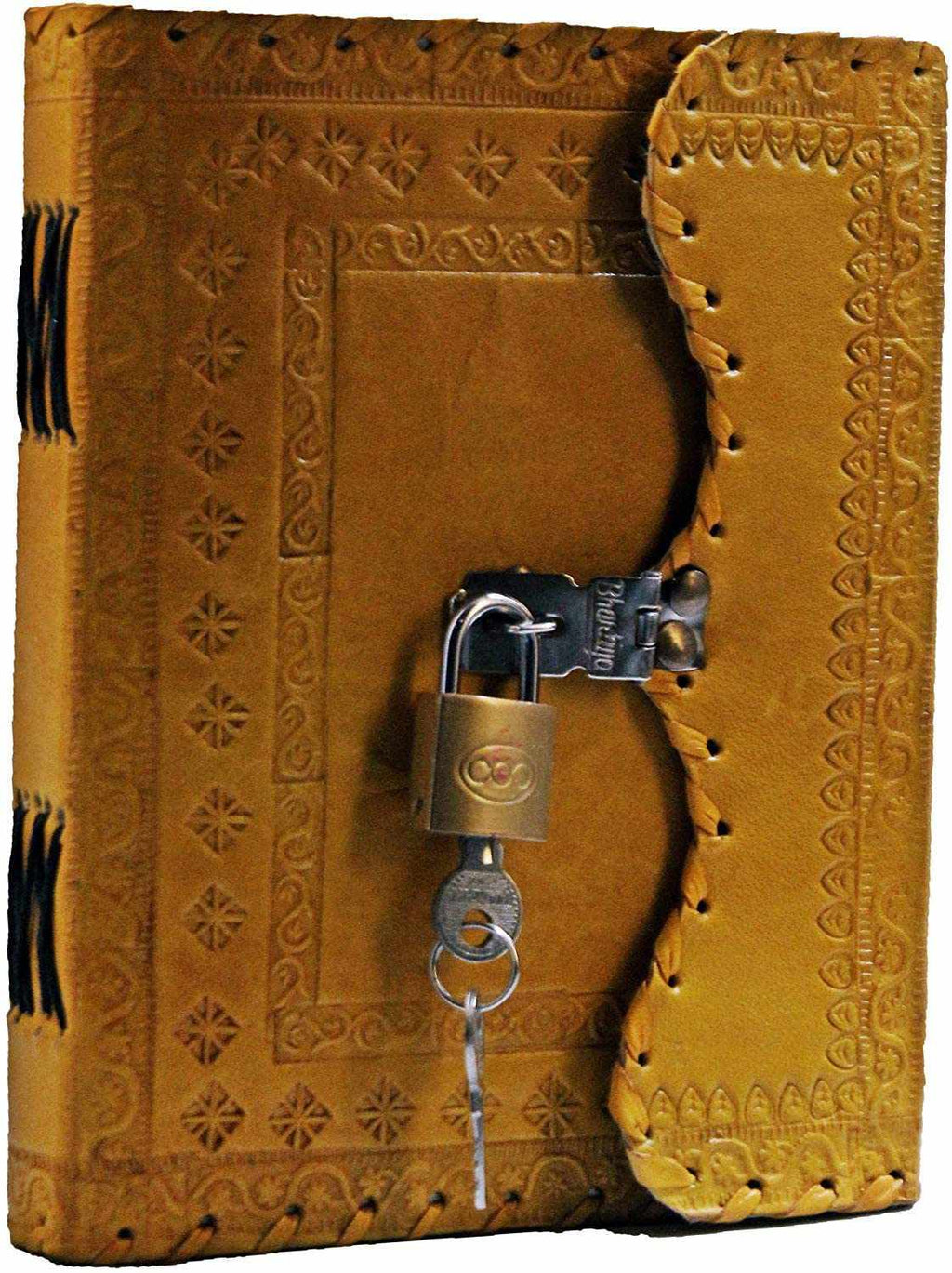 Leather Journal for Men and Women Leather Diary to Write Poems,Sketchbook, Record Keeping Notebook Personal Memoir with Lock and Key - Unlined 7 Inches