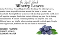 Witchuals - Rituals & Spellwork Apothecary - Bilberry Leaves