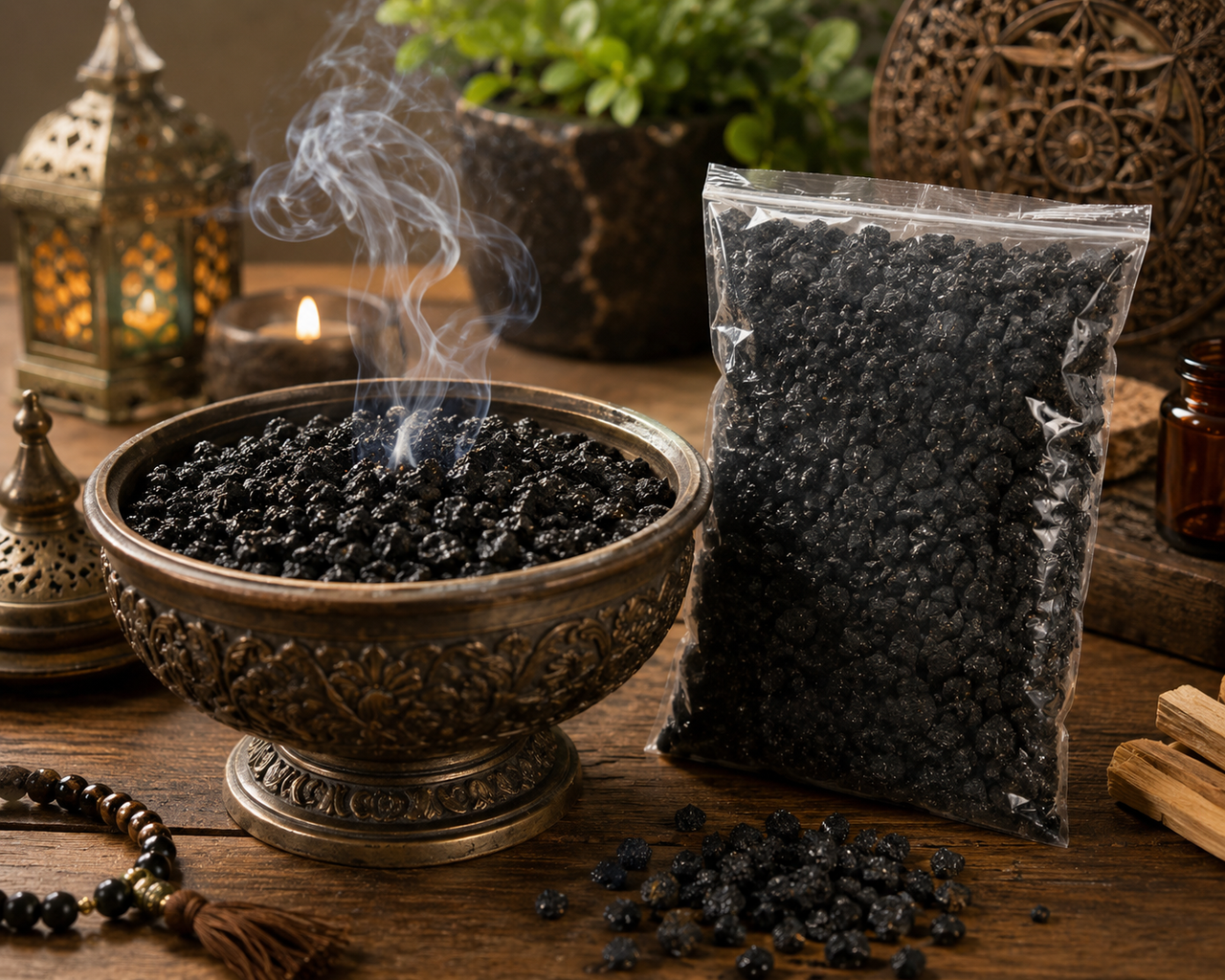 Black resin Incense