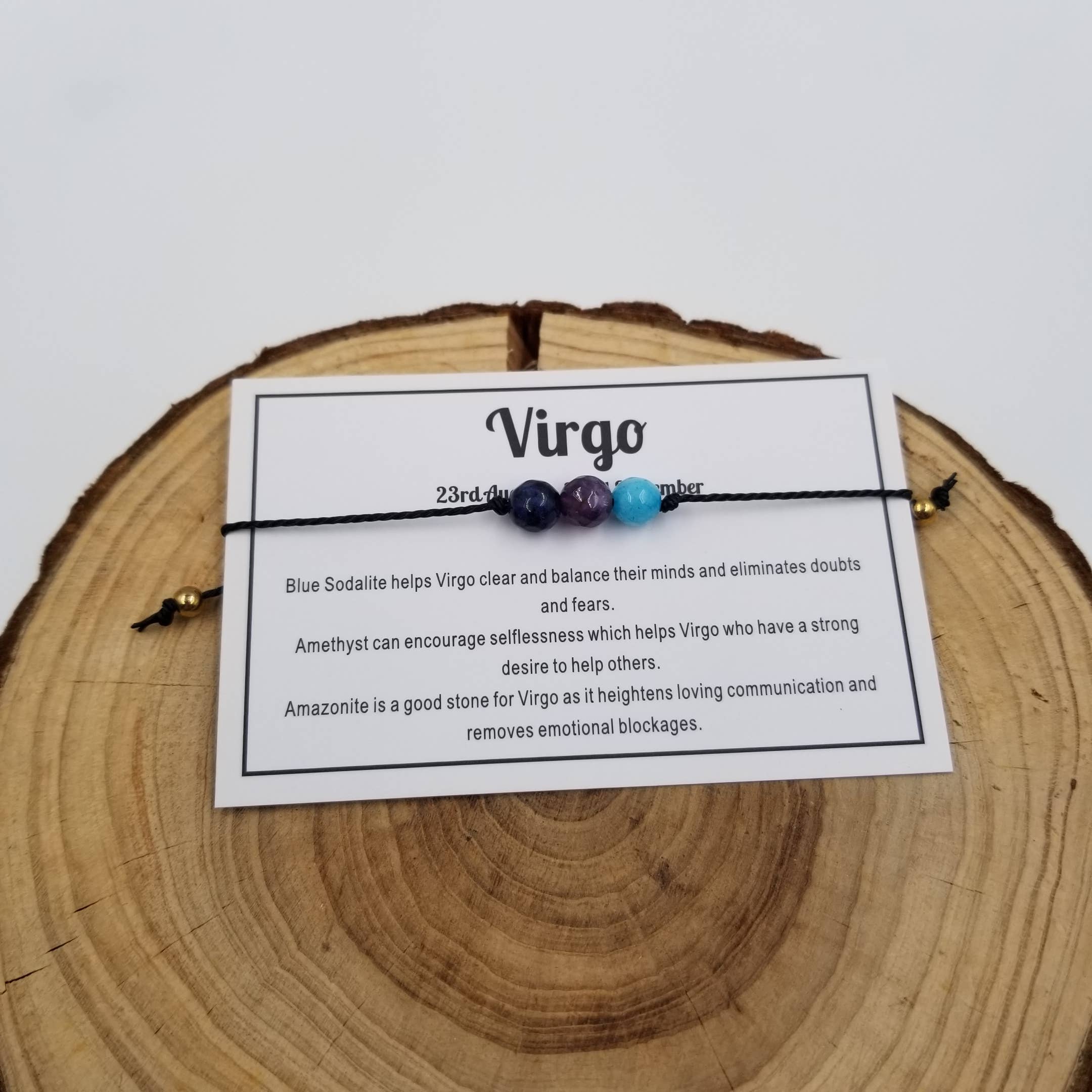 Handwoven Stone 3 Chakra Constellation Bracelet with Card