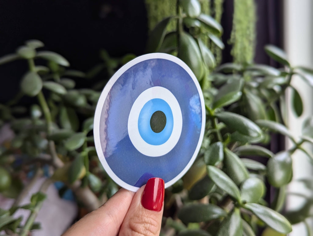 - Evil eye vinyl sticker, protection symbol, witchy merch