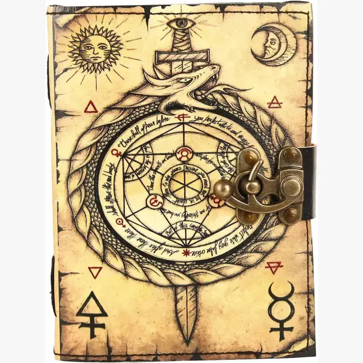 Book of Spells Leather Journal – Vintage Gothic Notebook