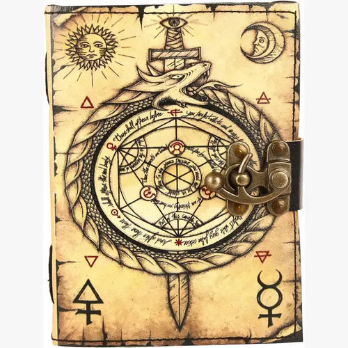 Book of Spells Leather Journal – Vintage Gothic Notebook