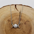 Natural Stone Double Moon Guardian Stone Necklace
