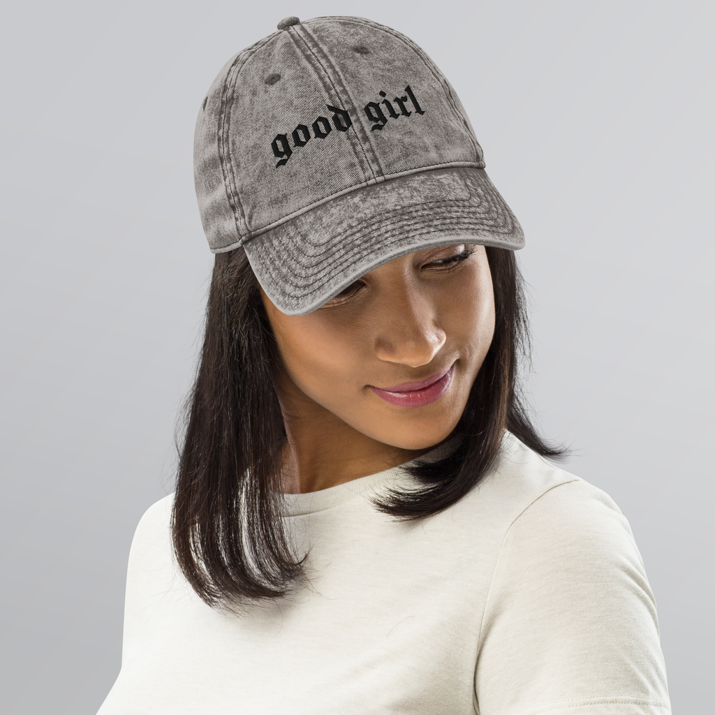 Good Girl Vintage Acid Wash Dad Cap