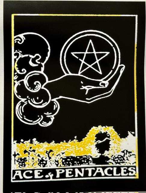 The Ace of Pentacles (hand) Altar Tarot Cloth(30"x 40")