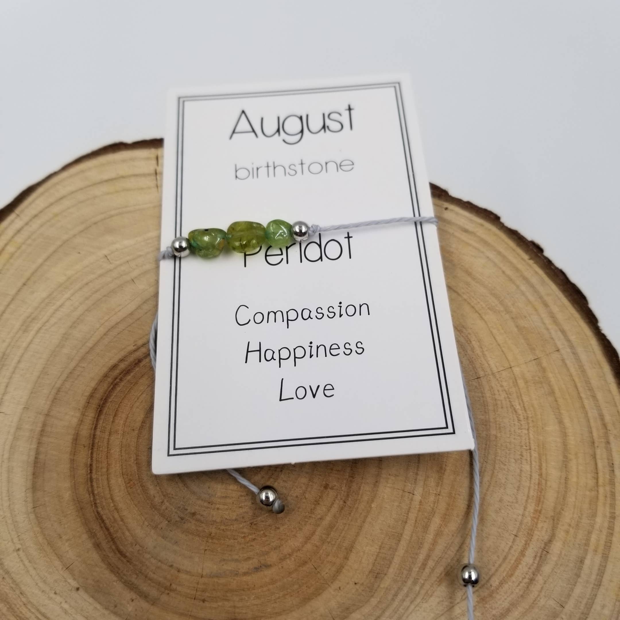 Handmade Birthday Stone Natural Stone Bracelet with Card