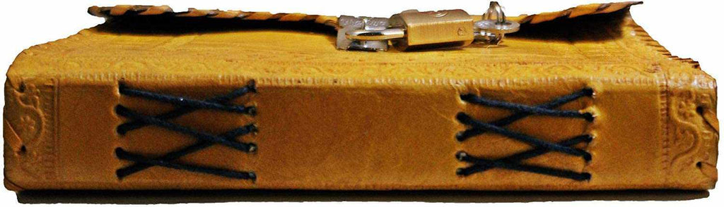 Leather Journal for Men and Women Leather Diary to Write Poems,Sketchbook, Record Keeping Notebook Personal Memoir with Lock and Key - Unlined 7 Inches