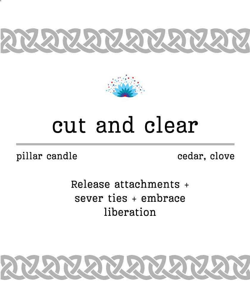 Manifestation Pillar Candle Cut and Clear 7"x1.5"