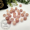 Rose Quartz Semi-Precious Gemstone Rune Sets  & Velvet Pouch