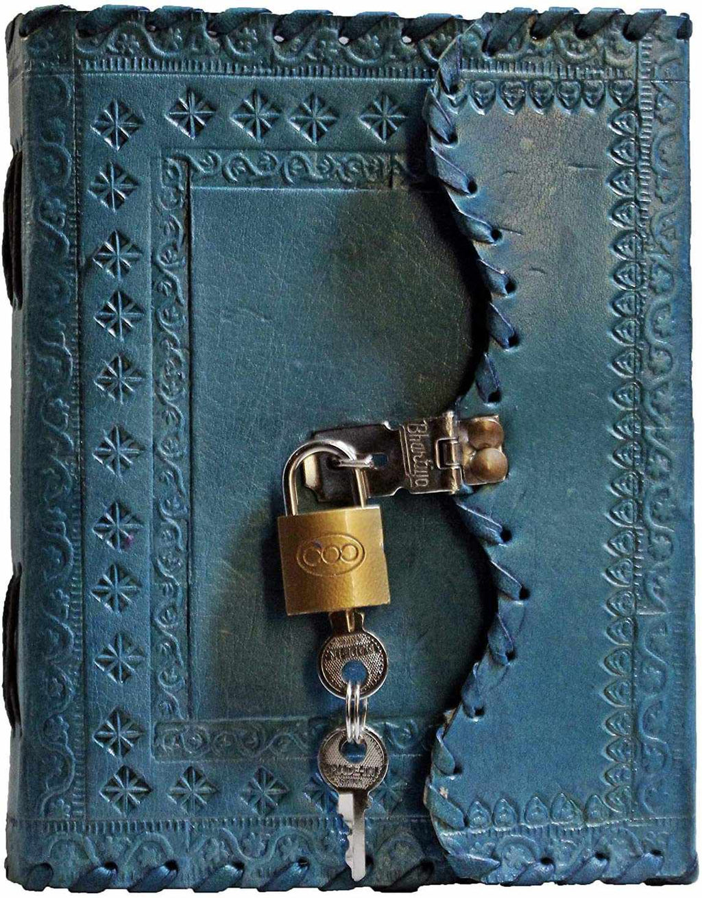 Leather Journal for Men and Women Leather Diary to Write Poems,Sketchbook, Record Keeping Notebook Personal Memoir with Lock and Key - Unlined 7 Inches