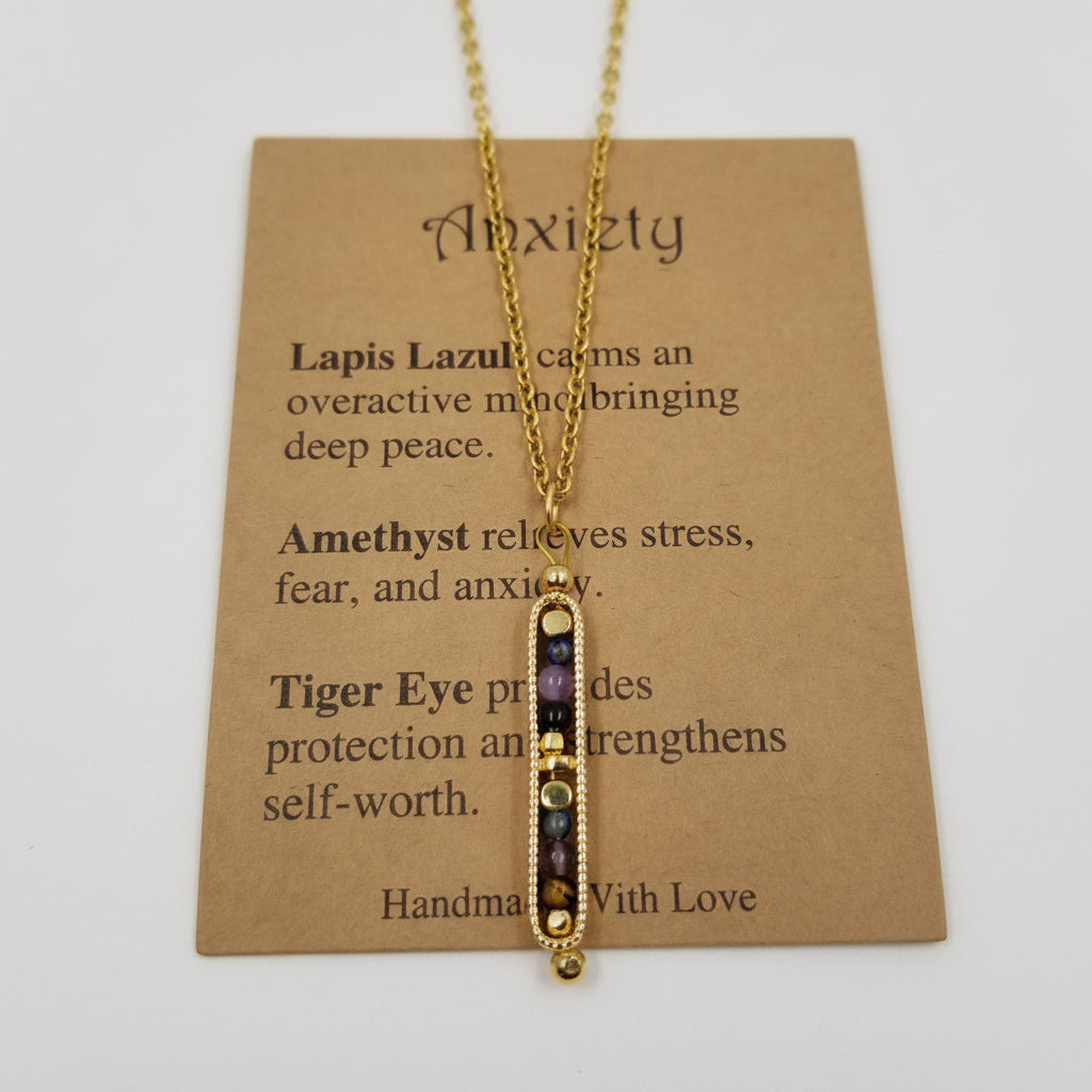 Natural Stone Wishing Bead Gift Necklace with Card
