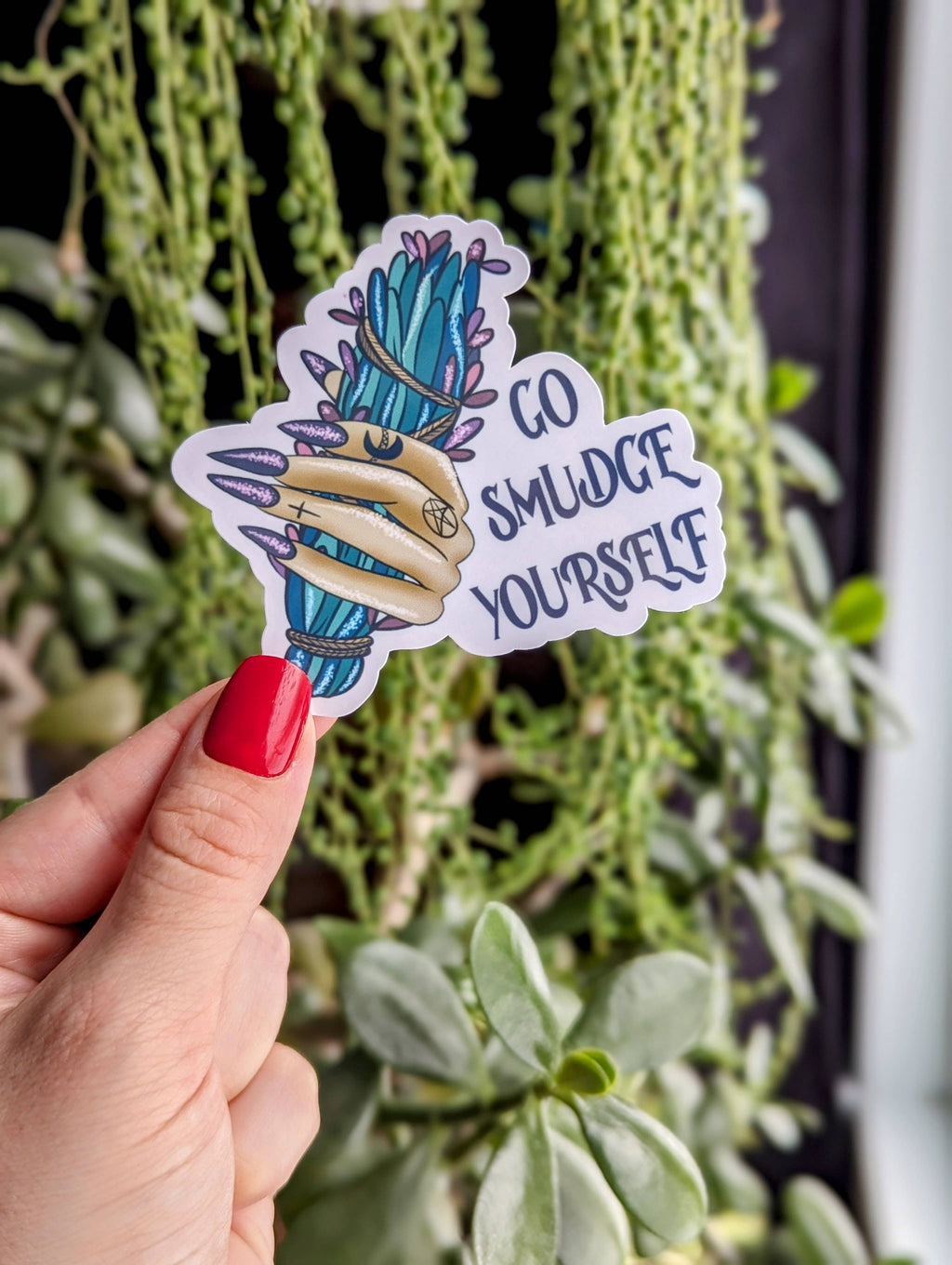 Go smudge yourself, snarky witchy vinyl stickers
