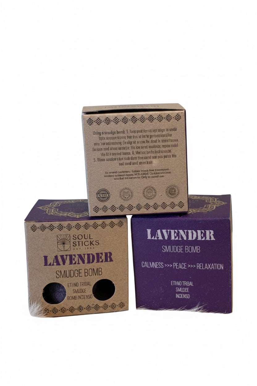 Smudge Bombs w/ Burner - Lavender 2.5" x 2.5"