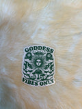 Goddess Vibes Only Sticker, Mystical Celestial Sun and Moon