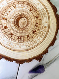Zodiac Wheel Natural Wood Pendulum Board