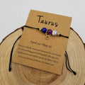Natural Stone Chakra Bead Constellation Bracelet with Card