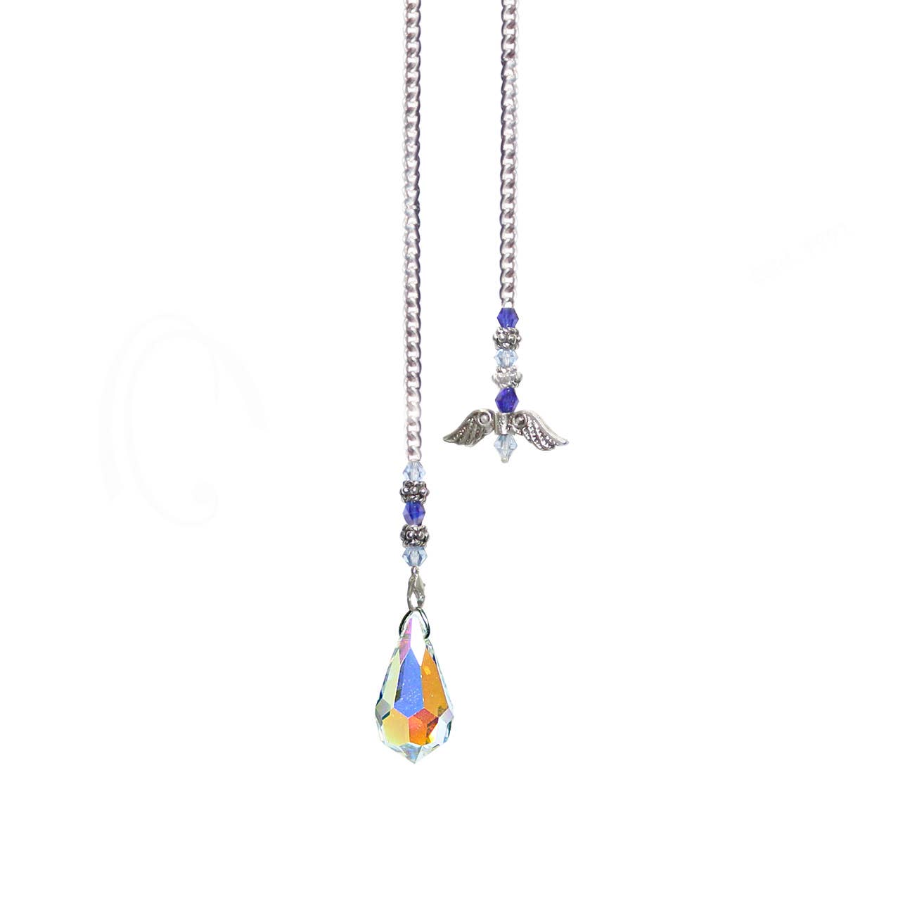 PENDULUM - CRYSTAL AB FACETED TEARDROP ANGEL WINGS BEADE