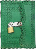 Leather Journal for Men and Women Leather Diary to Write Poems,Sketchbook, Record Keeping Notebook Personal Memoir with Lock and Key - Unlined 7 Inches