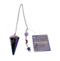 PENDULUM - HEXAGONAL HEMATITE, RAINBOW CELESTIAL 8.5"L