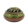 Incense Cone Burner Bowl (3 in.) - Brown & Green