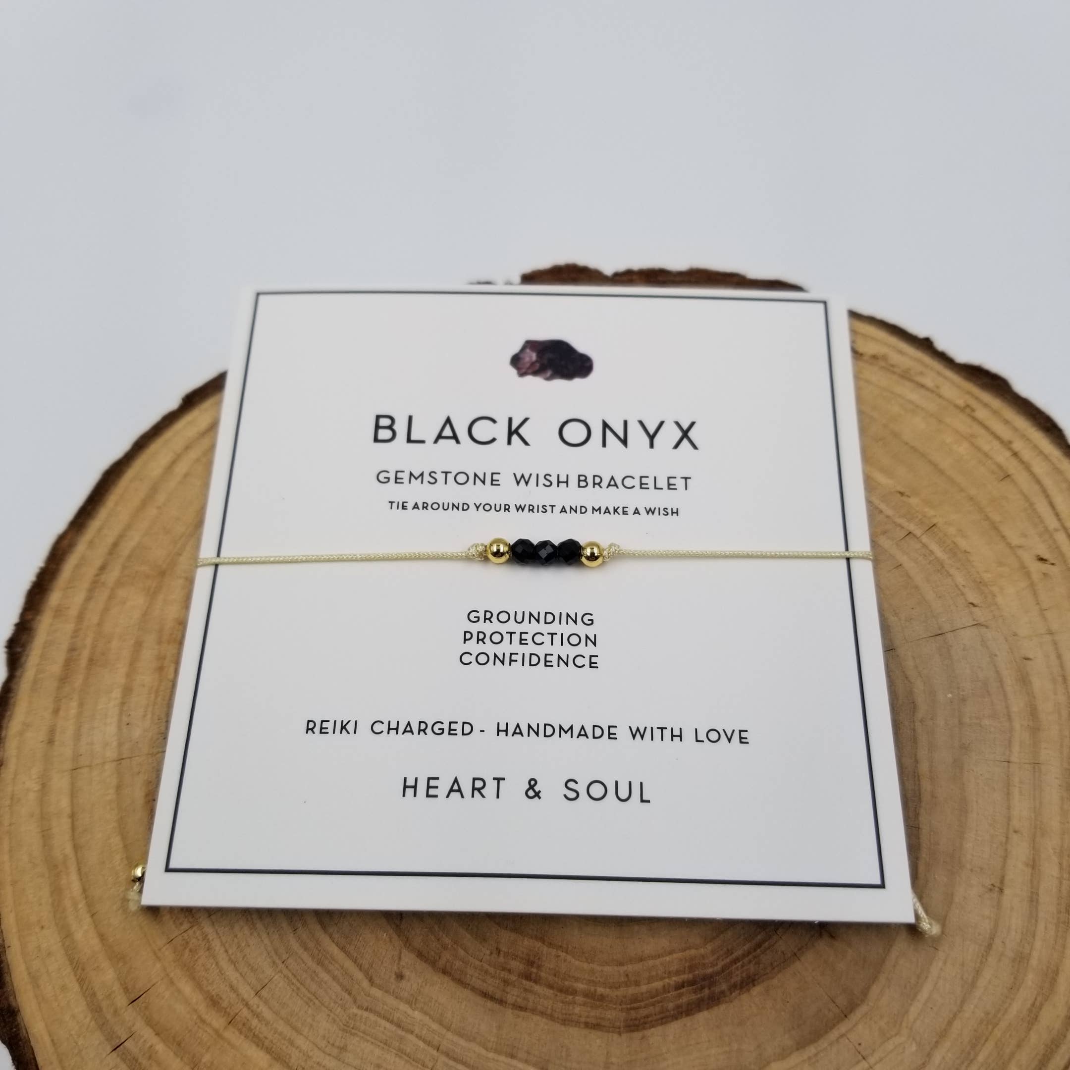 Handmade Natural Stone Chakra Bracelet With Healing Card