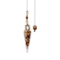 PENDULUM - GLASS TEARDROP TIGER EYE CHIPS STONES BEADED