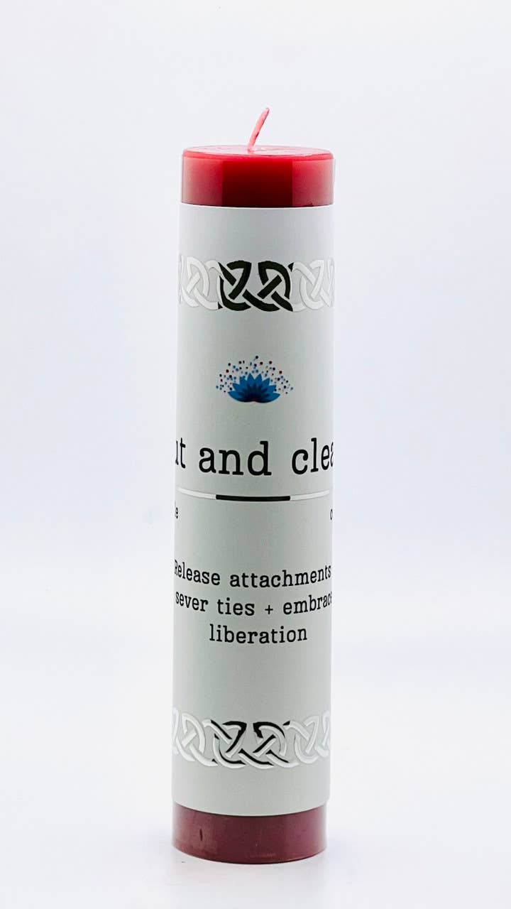 Manifestation Pillar Candle Cut and Clear 7"x1.5"