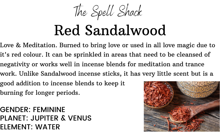 Witchuals - Rituals & Spellwork Apothecary - Red Sandalwood